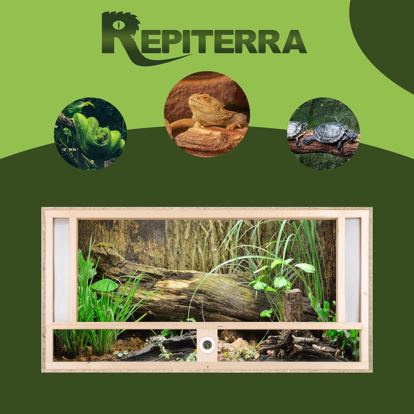 Repiterra Holz Terrarium mit Frontbelüftung 120x60x60 cm