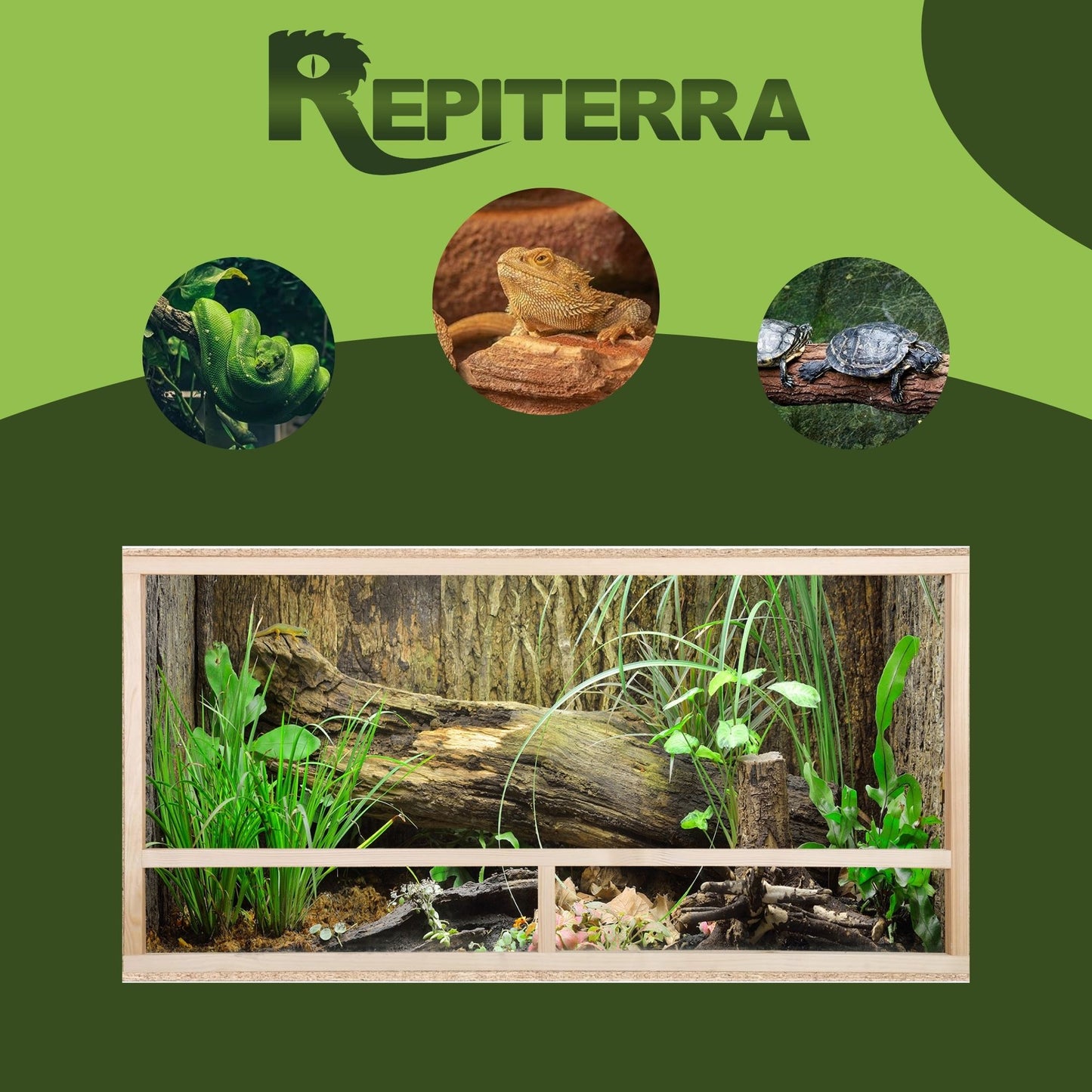 Repiterra Holz Terrarium mit Seitenbelüftung 120x60x60 cm