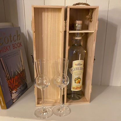 Weinkiste rustikal für 1, 2 oder  3 Flaschen Holz geflammt