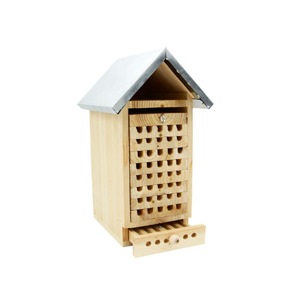 Bienenhaus / Insektenhaus mit Beobachterschubladen aus Holz mit Zinkdach