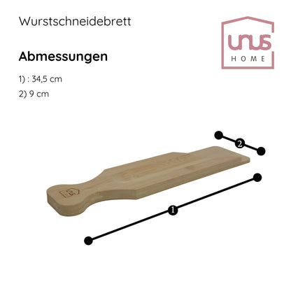 Wurst-Schneidebrett aus Bambus 34,5cm