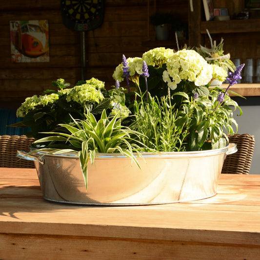Zinkwanne 27 Liter Oval mit Griffen