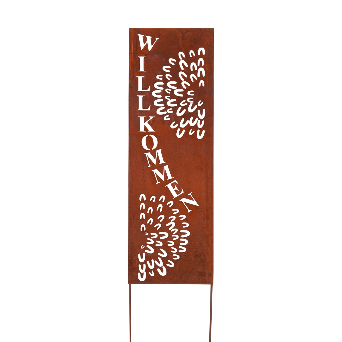 Roststecker Schild Willkommen