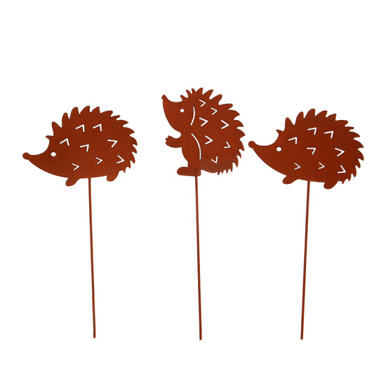Gartenstecker Rost Igel 3er Set