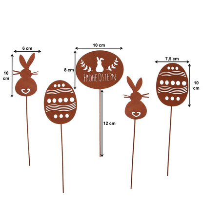 Gartenstecker Rost Ostern 5er Set