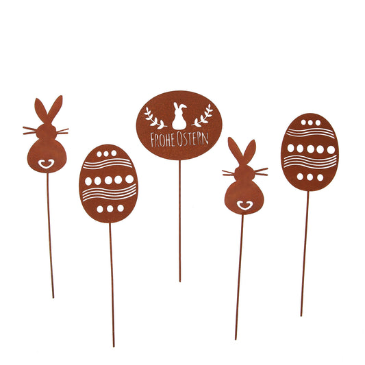 Gartenstecker Rost Ostern 5er Set