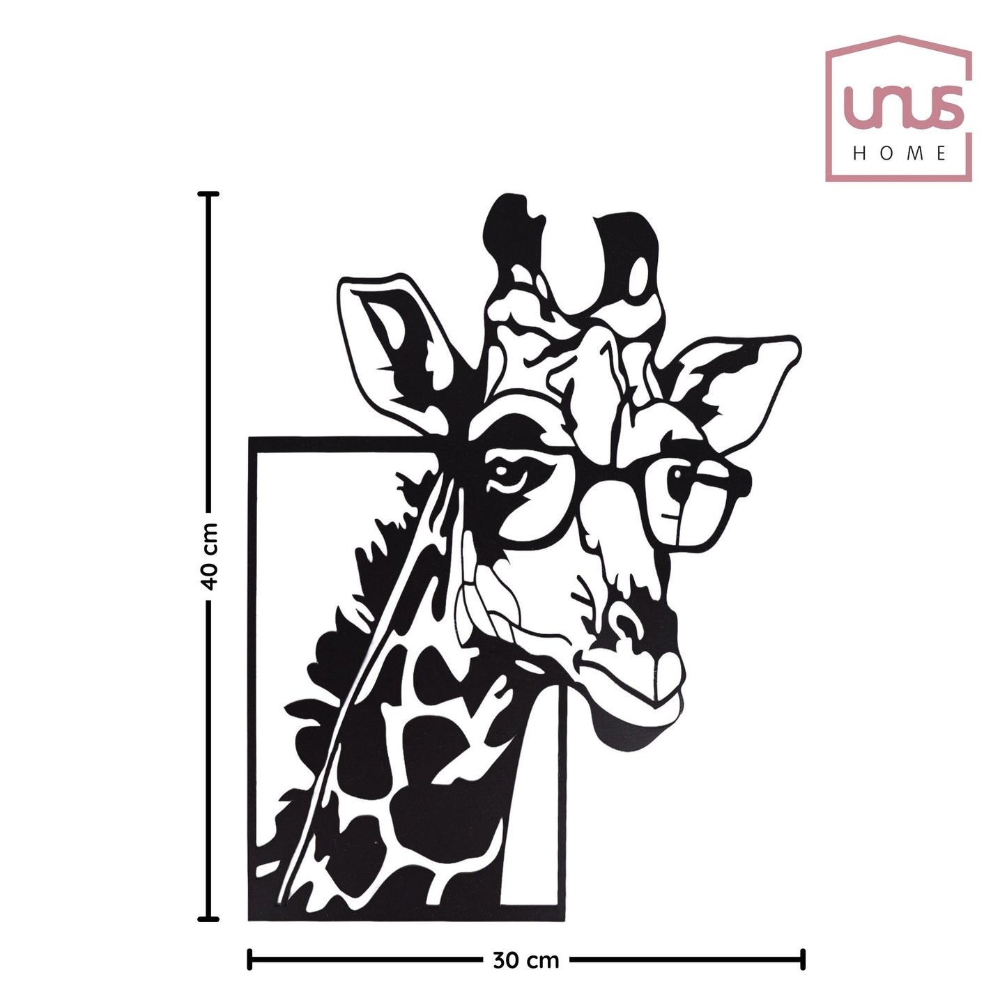 Wandbild Metall Giraffe oder Zebra schwarz 30x40 cm