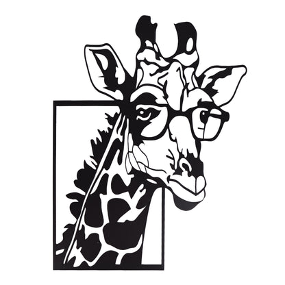 Wandbild Metall Giraffe oder Zebra schwarz 30x40 cm