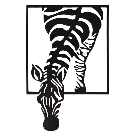 Wandbild Metall Giraffe oder Zebra schwarz 30x40 cm