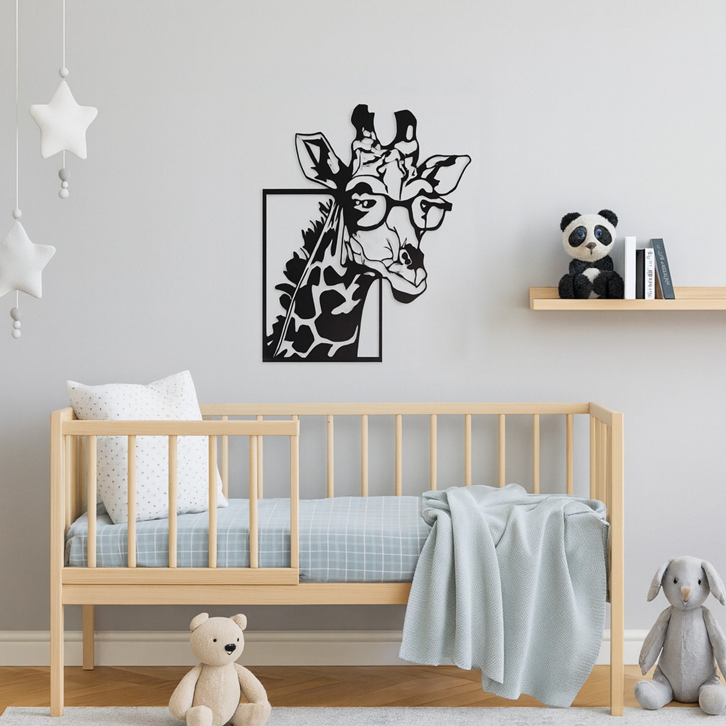 Wandbild Metall Giraffe oder Zebra schwarz 30x40 cm