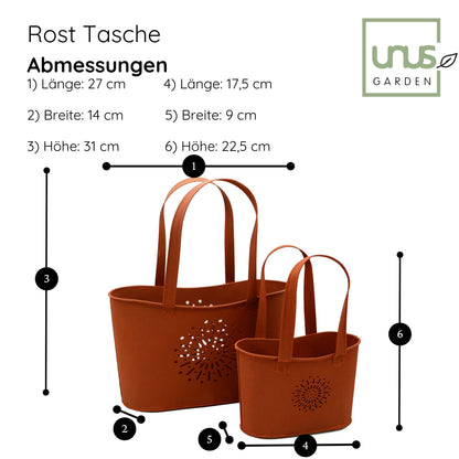 Blumentöpfe Handtaschen Rostoptik 2er Set