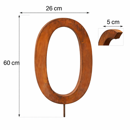 Metall-Nummer "0-9" mit Stab und Loch z. Hängen
