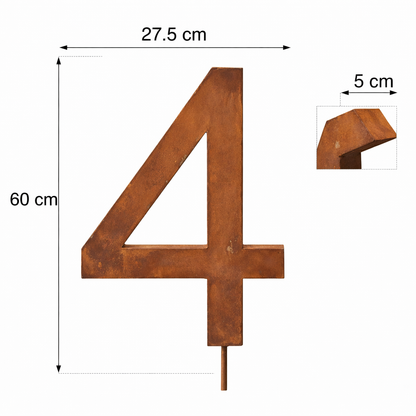 Metall-Nummer "0-9" mit Stab und Loch z. Hängen