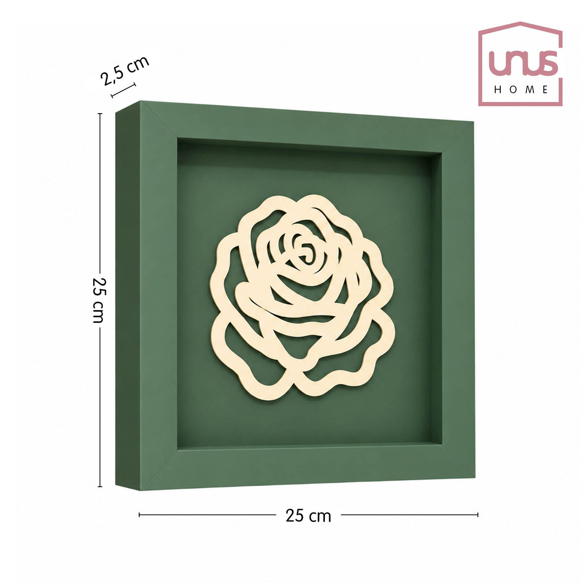 Holz Bilderrahmen 3D Rose in verschiedenen Farben