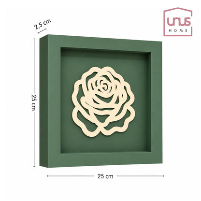 Holz Bilderrahmen 3D Rose in verschiedenen Farben