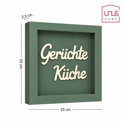 Holz Bilderrahmen "Gerüchte Küche" in verschiedenen Farben
