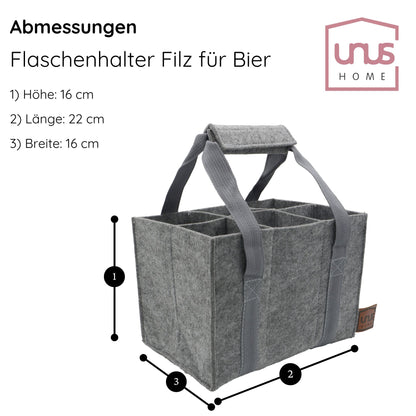 Flaschenhalter Filz für 6 Flaschen