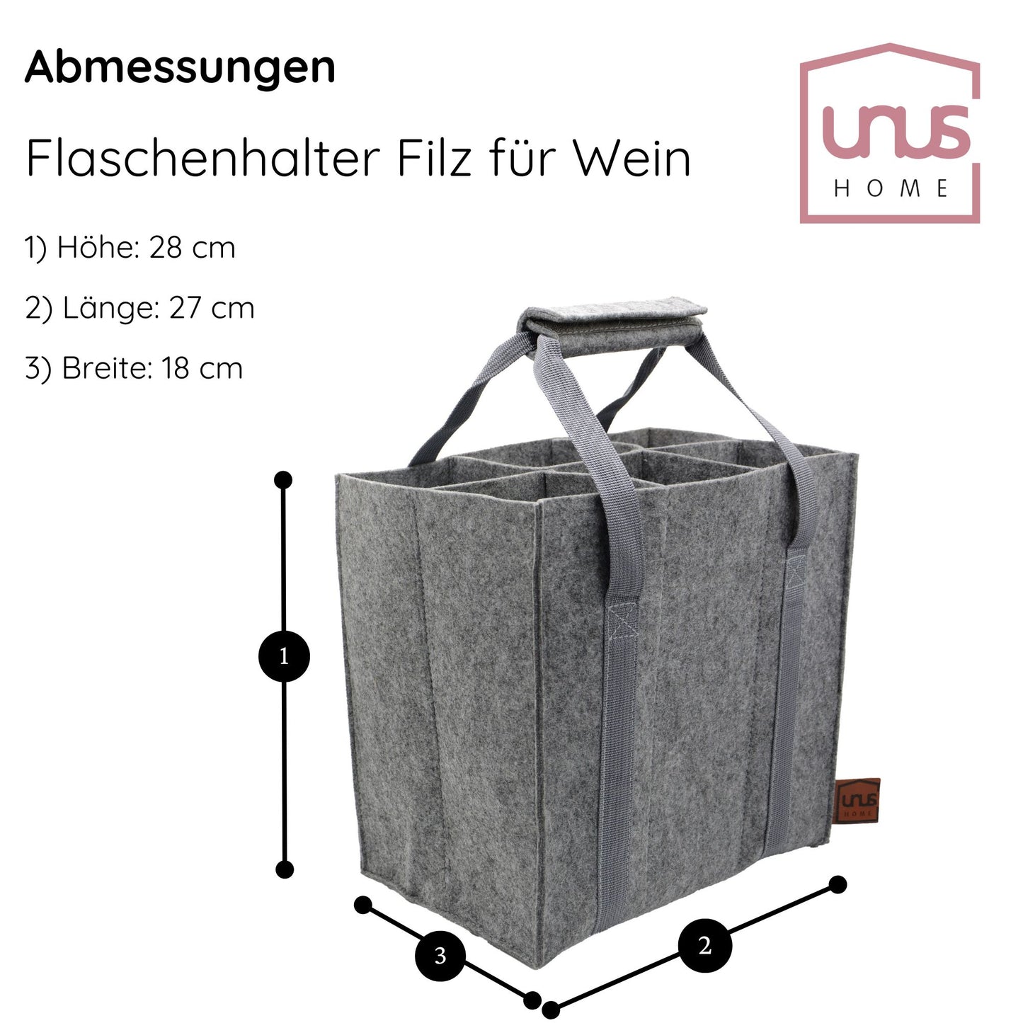 Flaschenhalter Filz für 6 Flaschen