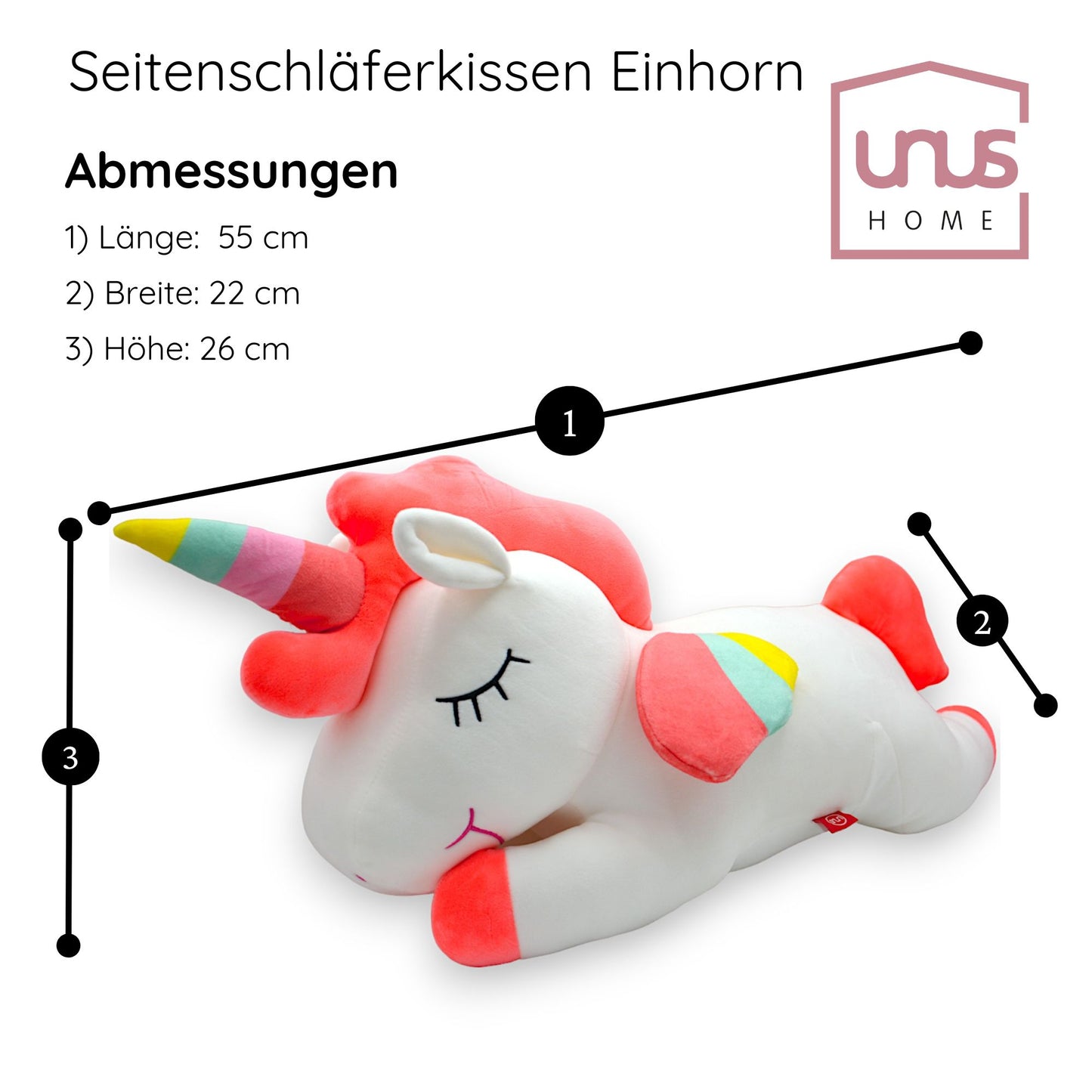 Einhorn Kissen 55cm