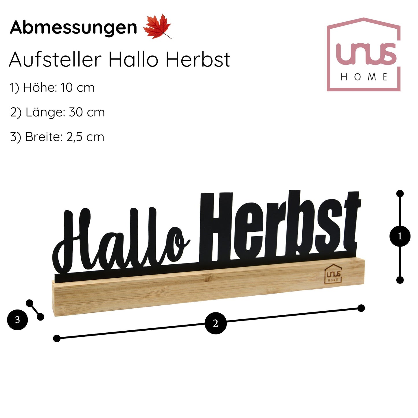 Aufsteller "Hallo Herbst" schwarz