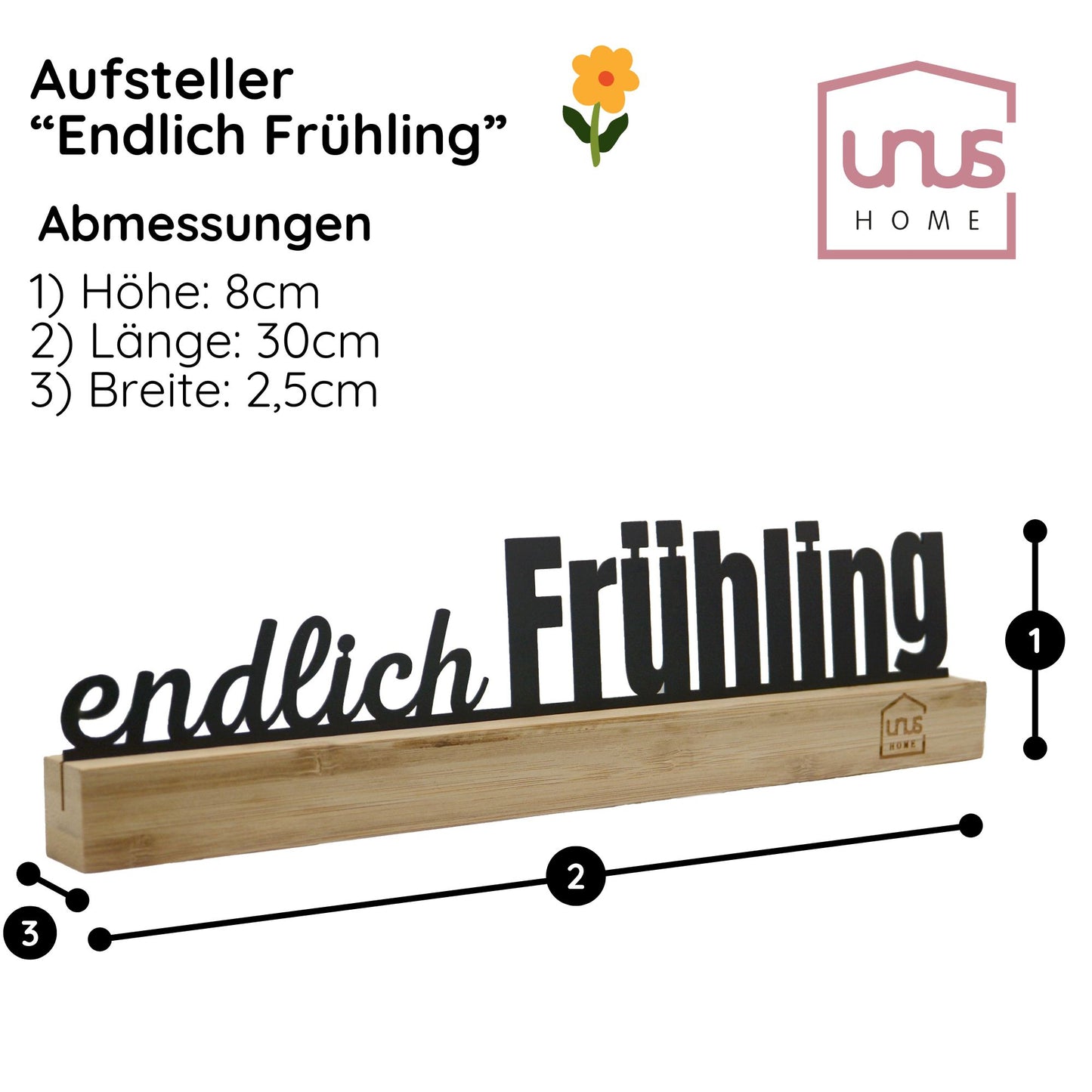 Aufsteller "Endlich Frühling" schwarz