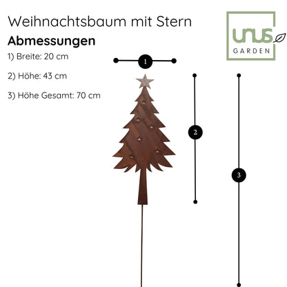 Stecker Zink Weihnachtsbaum m Stern Rost