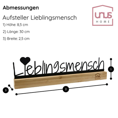 Aufsteller Schriftzug Herzensmensch Lieblingsmensch