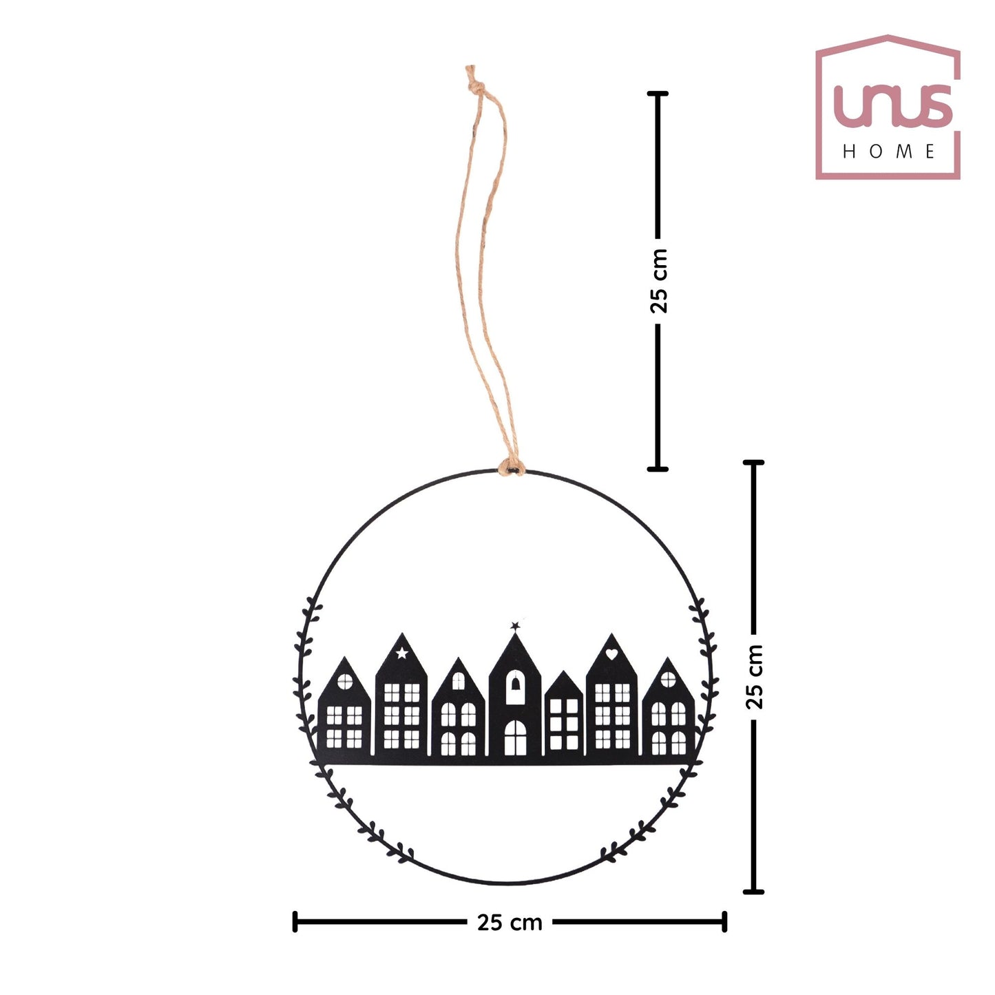 Aufhänger Stadt in schwarz 25cm