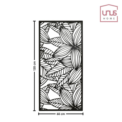 Metallbild Blumen mit Haken in schwarz