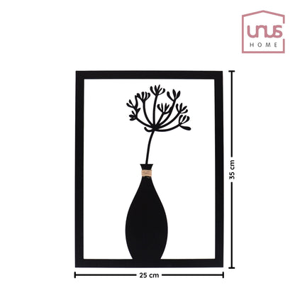 Wandbild Blumenvase Mila Metall groß schwarz