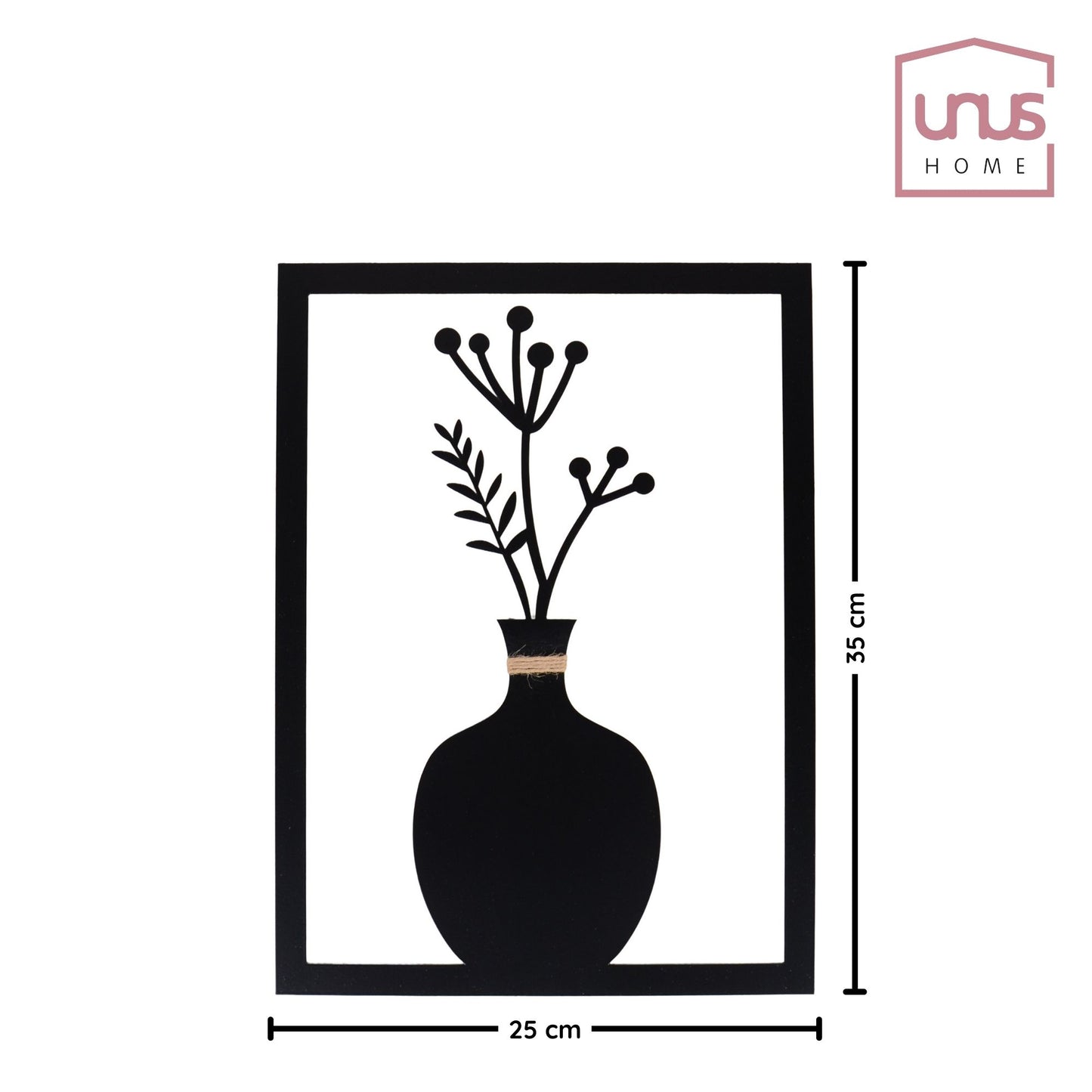 Wandbild Blumenvase Mila Metall groß schwarz