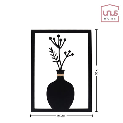 Wandbild Blumenvase Mila Metall groß schwarz