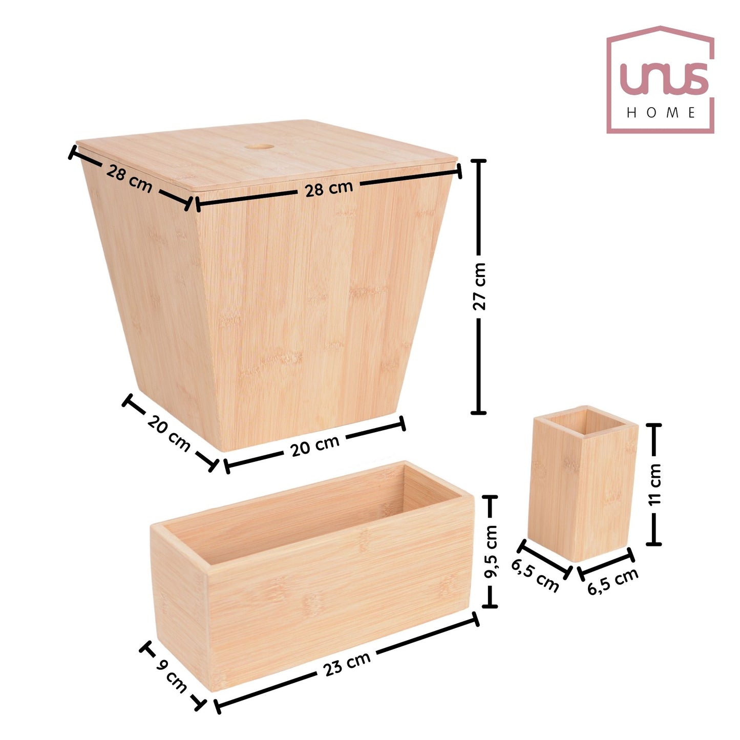 Aufbewahrungset Bambus 3-tlg in natur