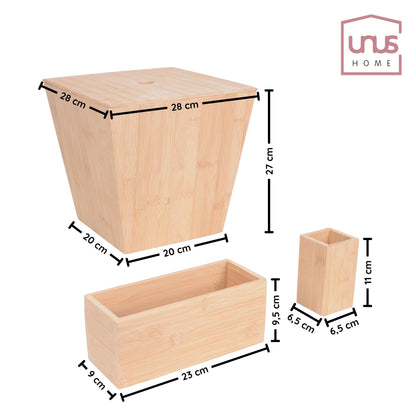 Aufbewahrungset Bambus 3-tlg in natur