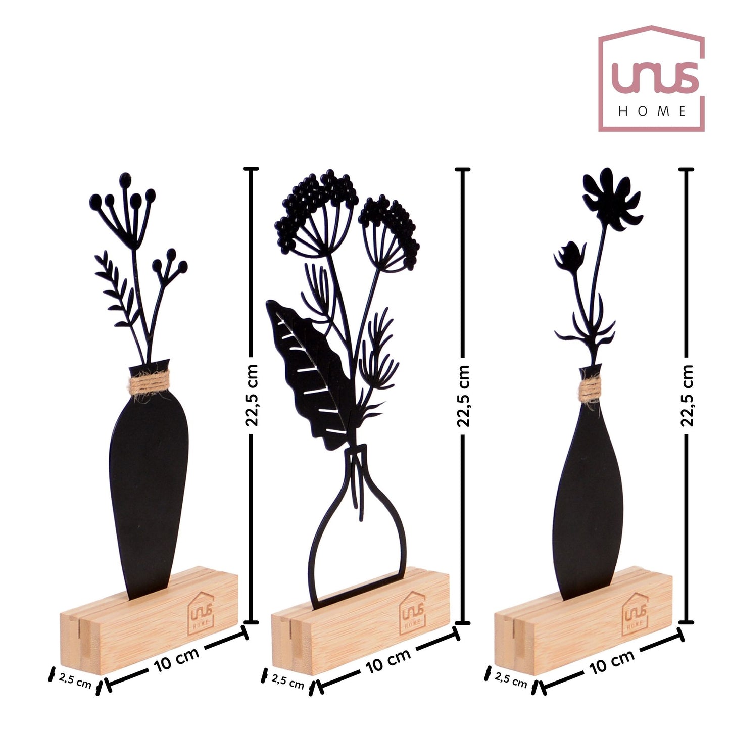 Aufsteller Blumenvase Maria schwarz