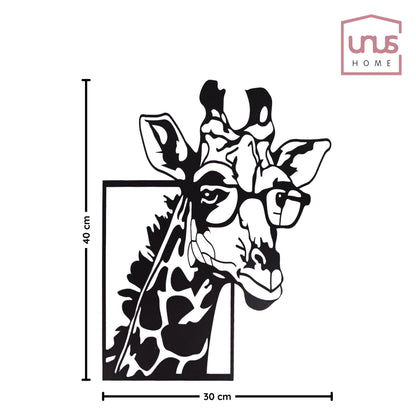 Wandbild Metall Giraffe schwarz 30x40 cm