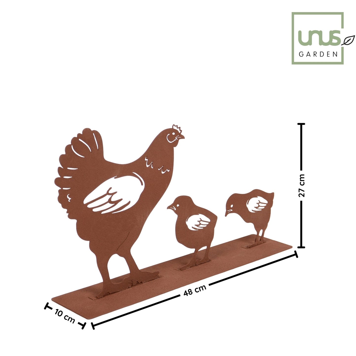 Aufsteller Hühnerfamilie Rost