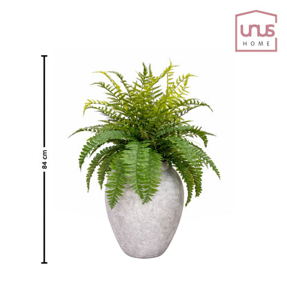 Kunstpflanze Kunstfarn 84 cm mit Vase Kunstblume Dekopflanze