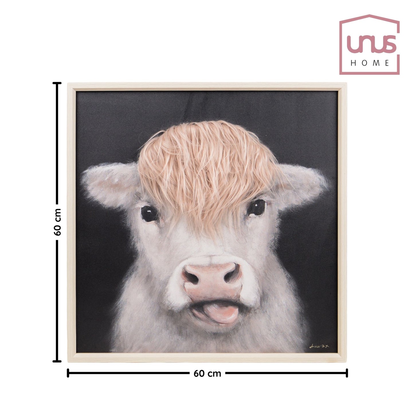 Wall Art 3D Hairfusion Kuh weiß ohne Hörner 60x60