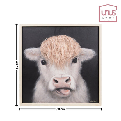 Wall Art 3D Hairfusion Kuh weiß ohne Hörner 60x60