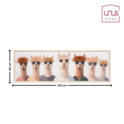 Wall Art 3D Hairfusion Alpakas im Shirt mit Sonnenbrille 120x40