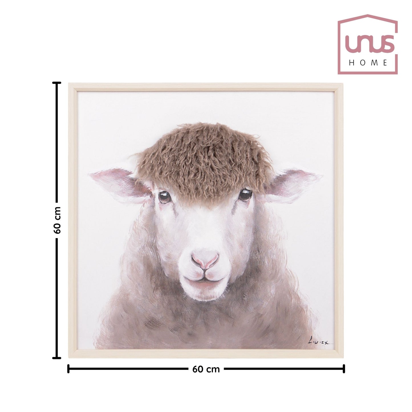 Wall Art 3D Hairfusion Schaf in weiß 60x60