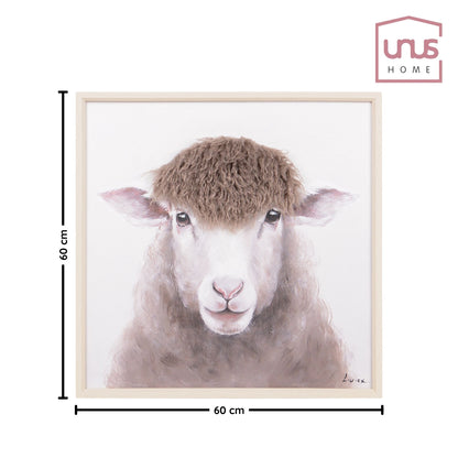 Wall Art 3D Hairfusion Schaf in weiß 60x60