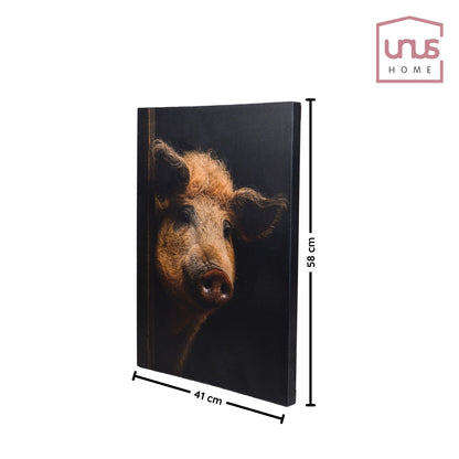 Leinwand Tierportrait Wollschwein bespannter Keilrahmen