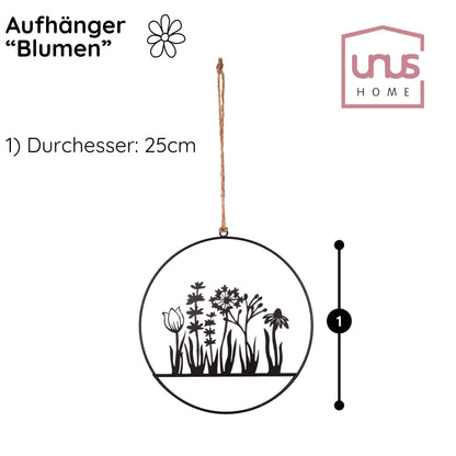 Metall-Aufhänger mit Blumenornament 25cm