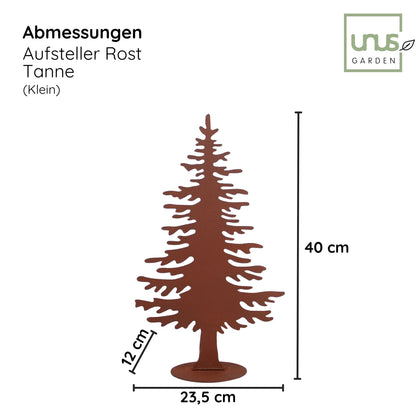 Tannenbaum-Aufsteller im Rostdesign klein