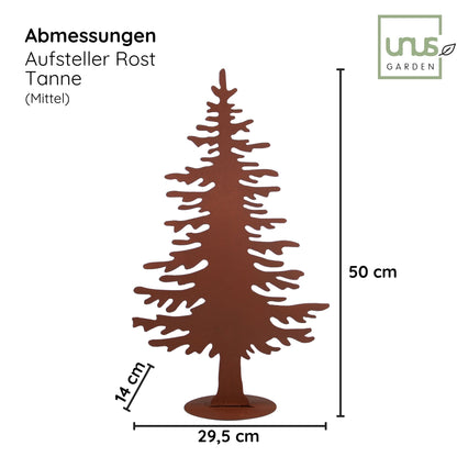 Tannenbaum-Aufsteller im Rostdesign klein