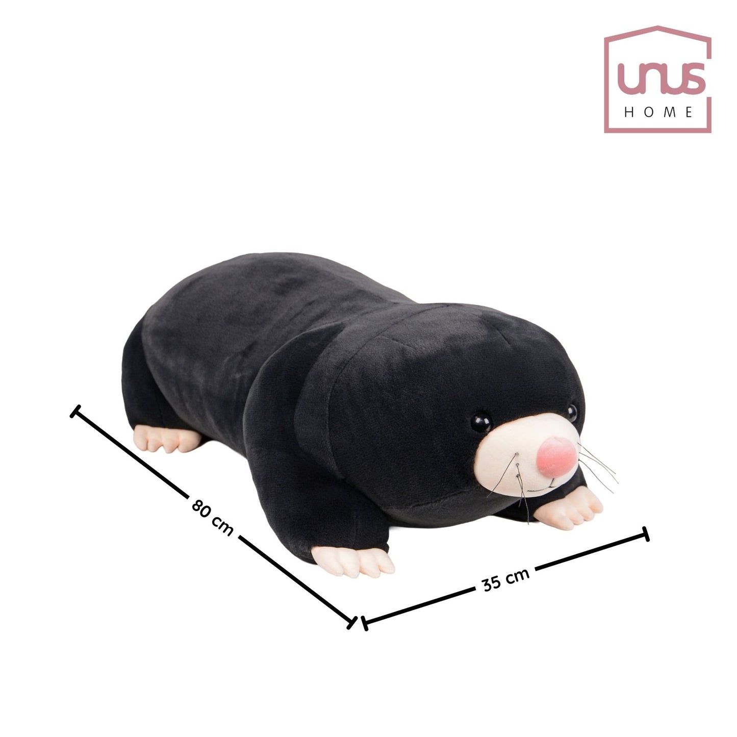 UNUS Kuscheltier Maulwurf schwarz