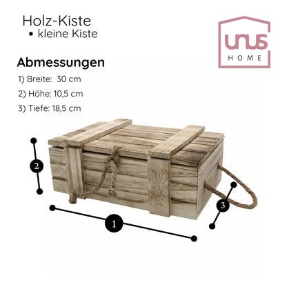 Holzkiste mit Deckel - groß, klein oder im 2er Set aus geflammtem Holz