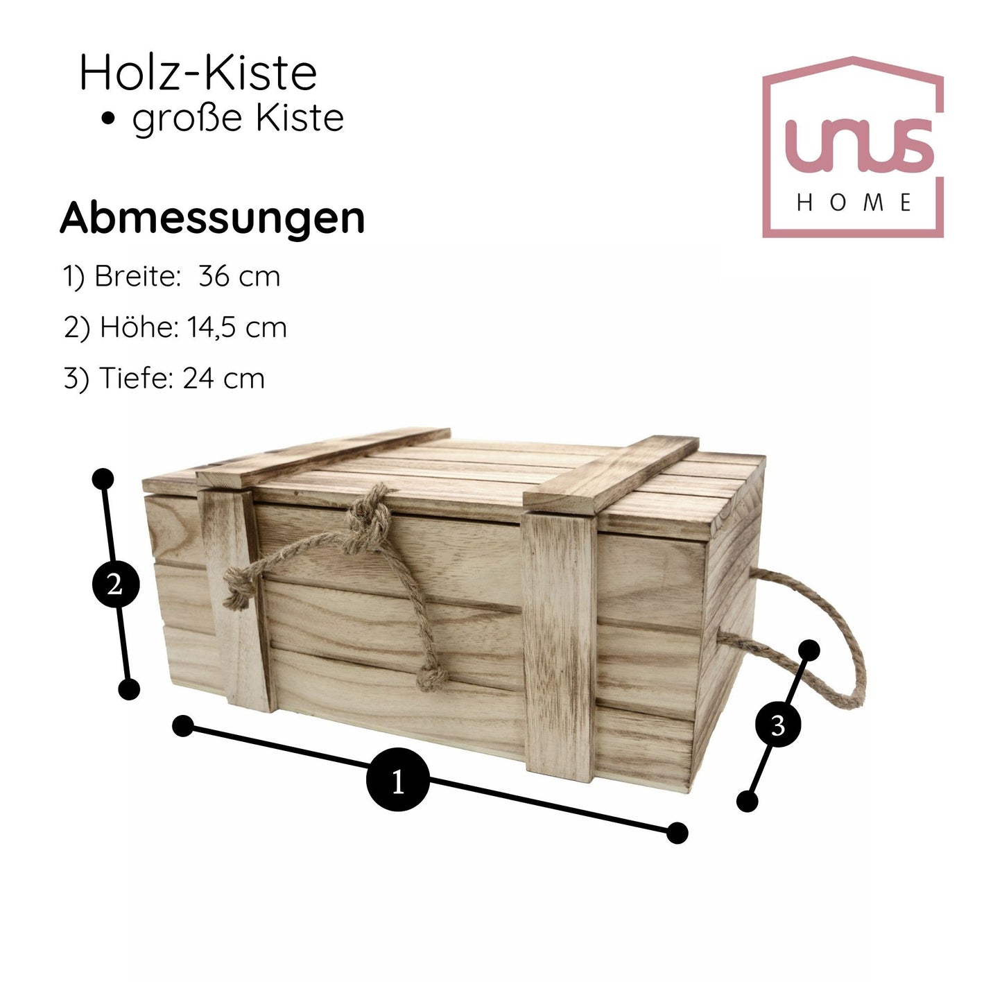 Holzkiste mit Deckel - groß, klein oder im 2er Set aus geflammtem Holz